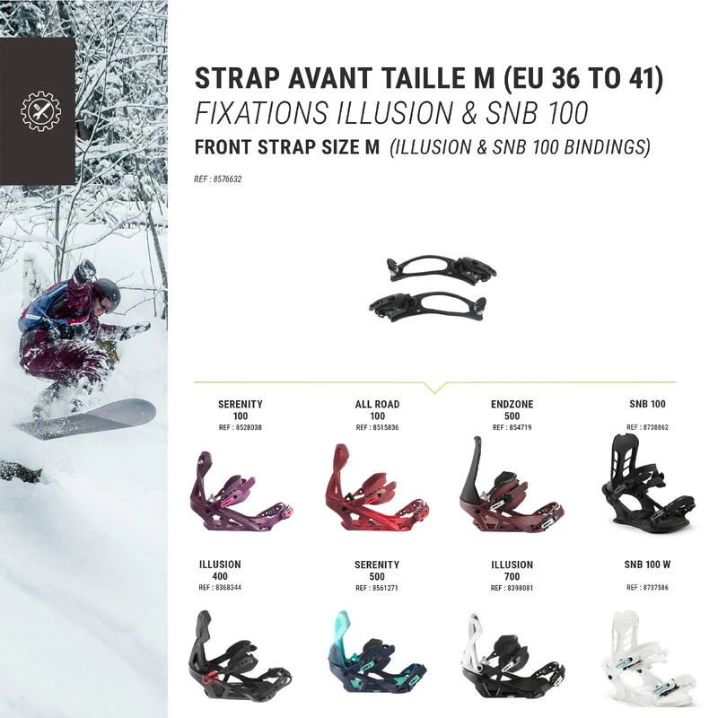 2 Straps Orteil Pour 1 Paire De Fixations De Snowboard Wedze Taille M (36/41) 2 2 Straps Orteil Pour 1 Paire De Fixations De Snowboard Wedze Taille M (36/41) – Image 2