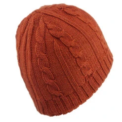 WEDZE BONNET DE SKI ADULTE TORSADES WOOL TERRA COTA -Horizon Glacial bonnet de ski adulte torsades wool terra cota 4