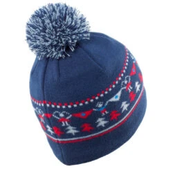 WEDZE BONNET DE SKI ENFANT - JACQUARD - BLEU MARINE -Horizon Glacial bonnet de ski enfant jacquard bleu marine 4