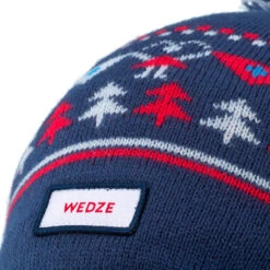 WEDZE BONNET DE SKI ENFANT - JACQUARD - BLEU MARINE -Horizon Glacial bonnet de ski enfant jacquard bleu marine 5