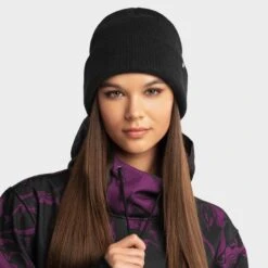 Bonnet Hiver Sports D'hiver Homme Et Femme Snowflake Black Noir -Horizon Glacial bonnet hiver sports dhiver homme et femme snowflake black noir 3
