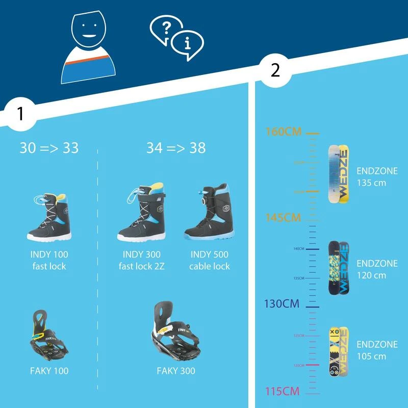 Boots Snowboard Enfant à Serrage Rapide All Mountain/freestyle, Indy 100 2 Boots Snowboard Enfant à Serrage Rapide All Mountain/freestyle, Indy 100 – Image 2