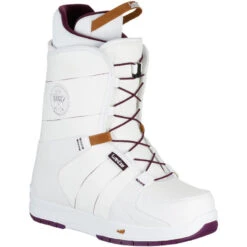 WEDZE Chaussures De Snowboard All Mountain Femme Boogey 300 Fast Lock Blanches