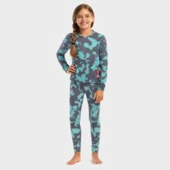 Ensemble De Sous-vêtements Thermiques Fille Enfants Gem-G Vert