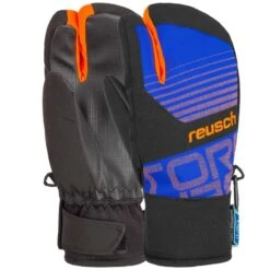 GANTS DE SKI IMPERMÉABLES ET CHAUDS LOBSTER ENFANT - REUSCH TORBENIUS NOIR BLEU