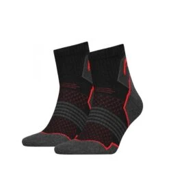 Head Lot De 2 Paires De Chaussettes De Randonnée Basses Unisexes Noir/Rouge
