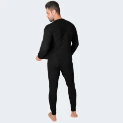 Set Sous-vêtements Thermiques | Hommes | Doublure Polaire | Noir -Horizon Glacial set sous vetements thermiques hommes doublure polaire noir 2