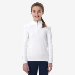WEDZE Sous-vêtement De Ski Enfant - BL 500 1/2 Zip Haut - Blanc