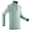 WEDZE Sous-vêtement De Ski Enfant FRESHWARM 1/2 Zip Haut Vert D'eau