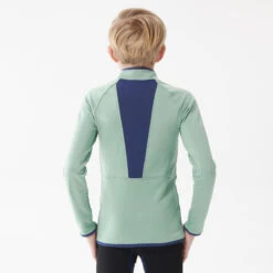 WEDZE Sous-vêtement De Ski Enfant FRESHWARM 1/2 Zip Haut Vert D'eau -Horizon Glacial sous vetement de ski enfant freshwarm 12 zip haut vert deau 2