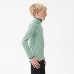 WEDZE Sous-vêtement De Ski Enfant FRESHWARM 1/2 Zip Haut Vert D'eau -Horizon Glacial sous vetement de ski enfant freshwarm 12 zip haut vert deau 3