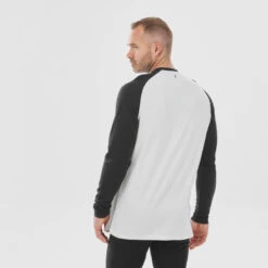 WEDZE Sous-vêtement De Ski Homme - BL 590 Brokovich Laine Mérinos Haut - Noir Blanc -Horizon Glacial sous vetement de ski homme bl 590 brokovich laine merinos haut noir blanc 8