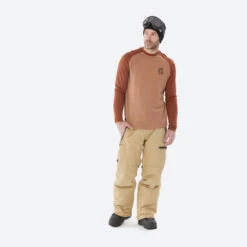 WEDZE Sous-vêtement De Ski Homme BL 590 Laine Mérinos Haut - Marron -Horizon Glacial sous vetement de ski homme bl 590 laine merinos haut marron 2