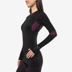 WEDZE Sous-vêtement De Ski Seamless Femme BL 580 I-Soft Haut - Noir/violet