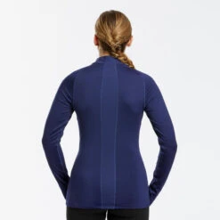 WEDZE Sous-vêtement Thermique De Ski Femme BL 500 1/2 Zip Haut - Bleu Marine -Horizon Glacial sous vetement thermique de ski femme bl 500 12 zip haut bleu marine 7