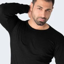 T-shirts Thermique | Sous-vêtements | Hommes | Doublure Polaire | Noir -Horizon Glacial t shirts thermique sous vetements hommes doublure polaire noir 2