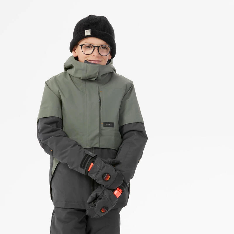 VESTE DE SNOWBOARD GARÇON LONGUE ET TRÈS RÉSISTANTE - SNB 500 - KAKI 2 VESTE DE SNOWBOARD GARÇON LONGUE ET TRÈS RÉSISTANTE - SNB 500 - KAKI – Image 2