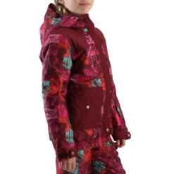 WEDZE Veste Ski Enfant Fille EVOSTYLE Imprimé Et Bordeaux -Horizon Glacial veste ski enfant fille evostyle imprime et bordeaux 2