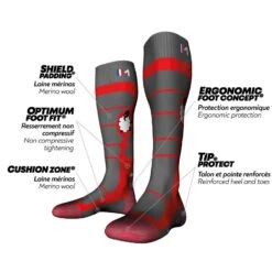 Monnet WOOLY - Chaussettes De Ski En Laine Mérinos Pour Les Juniors. -Horizon Glacial wooly chaussettes de ski en laine merinos pour les juniors 4