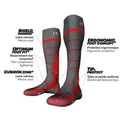 Monnet WOOLY JUNIOR - Chaussettes De Ski En Laine Mérinos Pour Les Juniors. -Horizon Glacial wooly junior chaussettes de ski en laine merinos pour les juniors 4