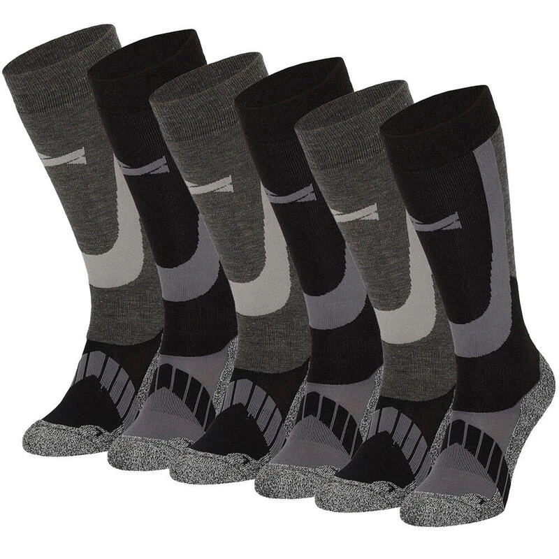Xtreme Chaussettes De Ski Unisexe Lot De 6 Multi Black 2 Xtreme Chaussettes De Ski Unisexe Lot De 6 Multi Black â Image 2