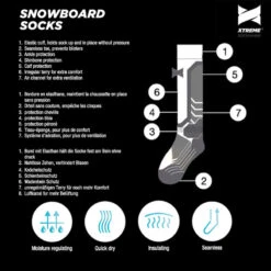 Xtreme Snowboard Chaussettes 2 Paires Multi Noir -Horizon Glacial xtreme snowboard chaussettes 2 paires multi noir 4